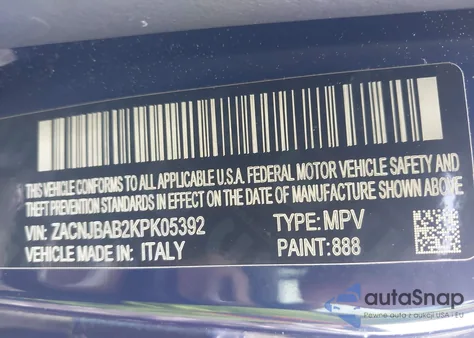 2019 Jeep Renegade Sport 4X4 из США, поврежденный, VIN ZACNJBAB2KPK05392